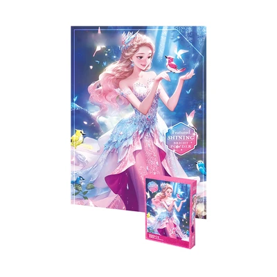 Gambar Kiddy Fun Puzzle Glitter Princess Lina Arlo Set 100 Pcs - Pink