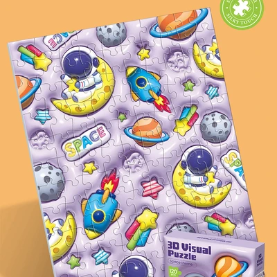 Gambar Kiddy Fun Puzzle 3d Space Set 120 Pcs - Ungu