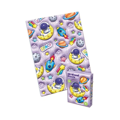Gambar Kiddy Fun Puzzle 3d Space Set 120 Pcs - Ungu