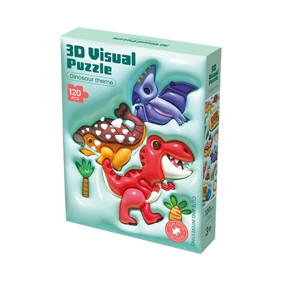 Gambar Kiddy Fun Puzzle 3d Dinosaur Set 120 Pcs - Hijau Mint