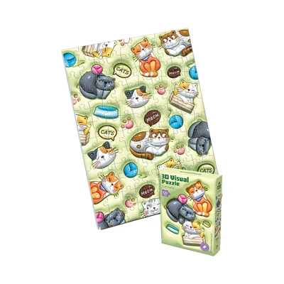 Gambar Kiddy Fun Puzzle 3d Cat Set 120 Pcs - Hijau