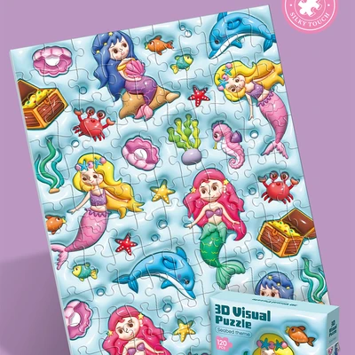 Gambar Kiddy Fun Puzzle 3d Mermaid Set 120 Pcs - Biru