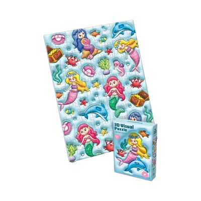 Gambar Kiddy Fun Puzzle 3d Mermaid Set 120 Pcs - Biru