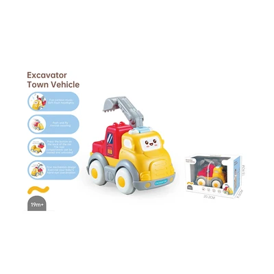 Gambar Little Giggles Friction Excavator Town Vehicle - Kuning/merah