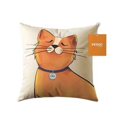 Gambar M - Pets Petjoy Bantal Sofa 36x36 cm Galya - Putih/Oranye