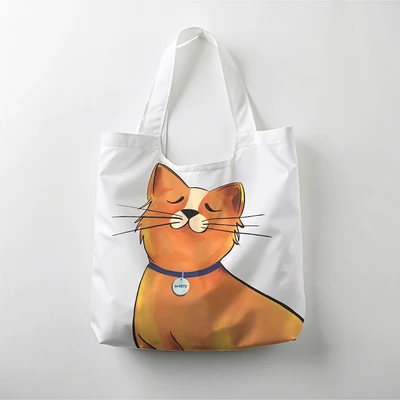 Gambar M-Pets Petjoy Tote Bag Lipat Galya - Putih/Oranye