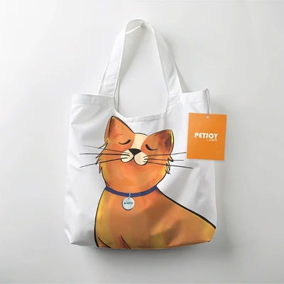 Gambar M-Pets Petjoy Tote Bag Lipat Galya - Putih/Oranye