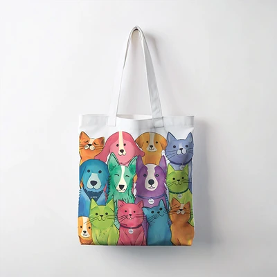 Gambar M-Pets Petjoy Tote Bag Lipat Pet Family Colorful - Mix