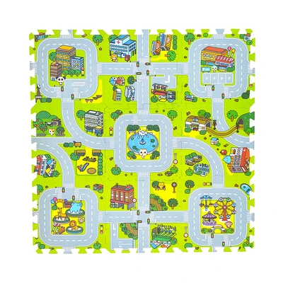 Gambar Little Giggles Karpet Puzzle Traffic Set 9 Pcs - Hijau