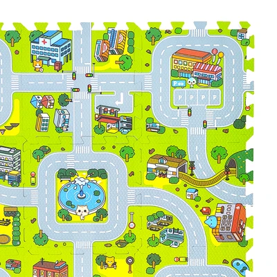Gambar Little Giggles Karpet Puzzle Traffic Set 9 Pcs - Hijau