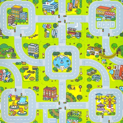Gambar Little Giggles Karpet Puzzle Traffic Set 9 Pcs - Hijau