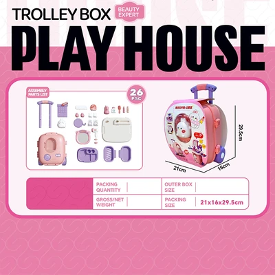 Gambar Pretty Missy Playset Playhouse Makeup Rabbit Suitcase - Pink