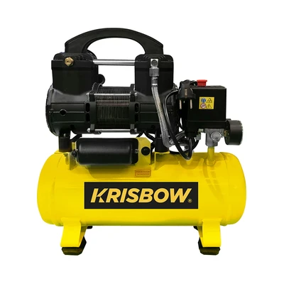 Gambar Krisbow Kompresor Angin 1 Hp 6 ltr 8 Bar 1 Phase Oil-Free CRDCO106 - Kuning/Hitam