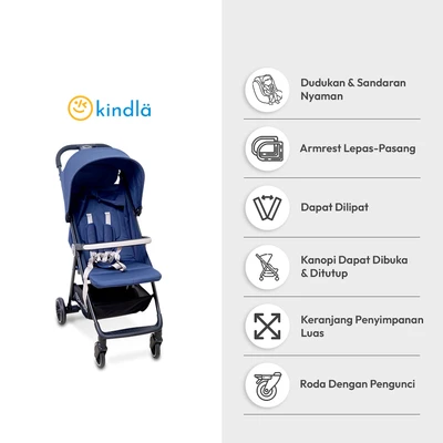 Gambar Kindla Cuddle Bee Stroller Anak Lightweight - Biru