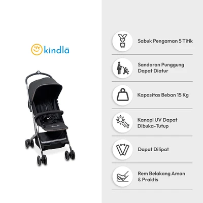 Gambar Kindla Cotton Cloud Stroller Anak Lipat Small - Hitam