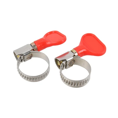 Gambar Maxbuilt 12-20 mm Klem Selang Butterfly Set 2 pcs - Silver/Merah