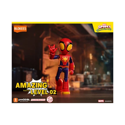 Gambar Blokees Spidey Amazing Level 02 Action Figure Spinner Suit - Merah/biru