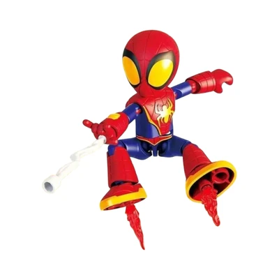 Gambar Blokees Spidey Amazing Level 02 Action Figure Spinner Suit - Merah/biru