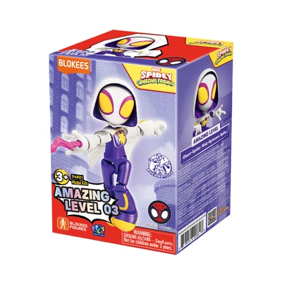 Gambar Blokees Spidey Amazing Level 03 Action Figure Ghost Spider Web Spinners - Ungu