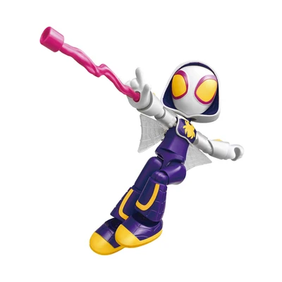 Gambar Blokees Spidey Amazing Level 03 Action Figure Ghost Spider Web Spinners - Ungu