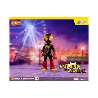Gambar Blokees Spidey Amazing Level 03 Action Figure Miles Web Spinners Suits - Hitam