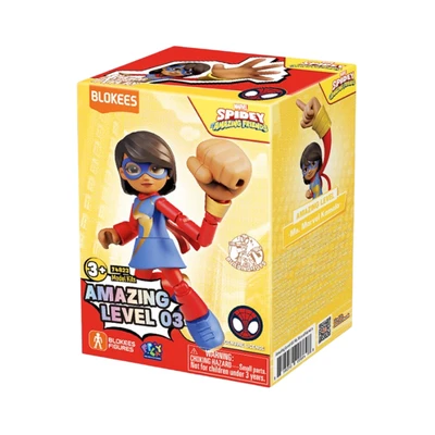 Gambar Blokees Spidey Amazing Level 03 Action Figure Ms Marvel Kamala - Biru/merah