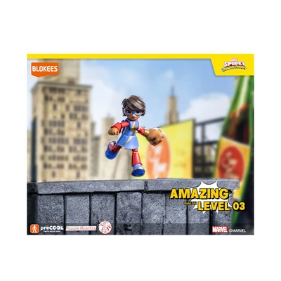 Gambar Blokees Spidey Amazing Level 03 Action Figure Ms Marvel Kamala - Biru/merah
