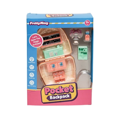 Gambar Pretty Missy Playset Pocket Backpack Classroom - Peach
