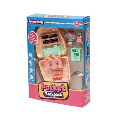 Gambar Pretty Missy Playset Pocket Backpack Classroom - Peach