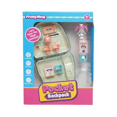 Gambar Pretty Missy Playset Pocket Backpack Hair Salon - Hijau