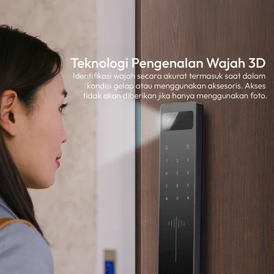 Gambar Krisbow Sync Smart Digital Door Lock Vision Face Id - Hitam