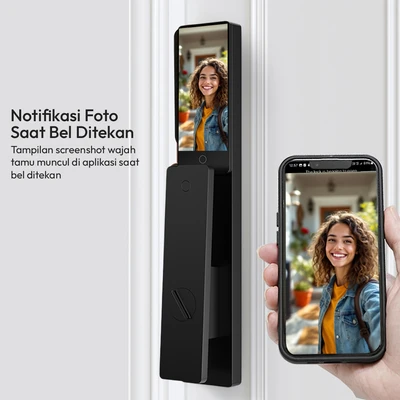 Gambar Krisbow Sync Smart Digital Door Lock Vision Face Id - Hitam