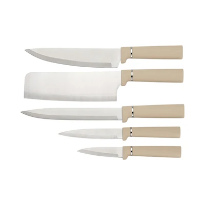 Gambar Cooking Color Hunter Pisau Dapur Dengan Talenan Set 10 pcs - Krem Beige