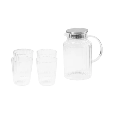 Gambar Appetite Hannah Teko Minum & Gelas 1.5 Liter Set 5 pcs Transparan