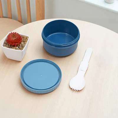 Gambar Picas Kiddy Kotak Makan 3 Sekat Astro Set 4 pcs - Biru