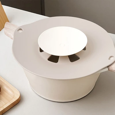 Gambar Culinart Tutup Panci Silicone Anti Spill - Krem
