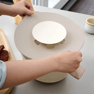 Gambar Culinart Tutup Panci Silicone Anti Spill - Krem