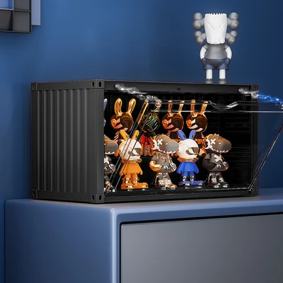 Gambar Informa Miller Kotak Pajangan Action Figure Dengan Lampu 35x17x19 cm - Hitam
