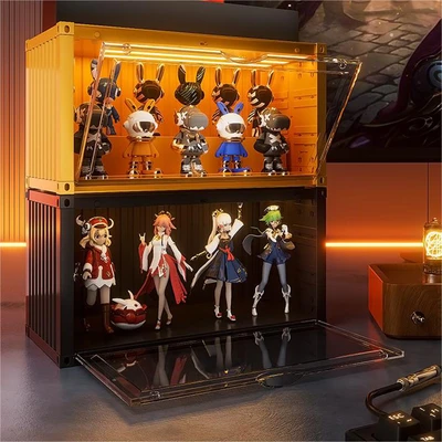 Gambar Informa Miller Kotak Pajangan Action Figure Dengan Lampu 35x17x19 cm - Hitam