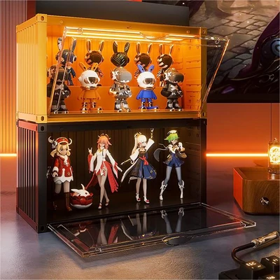 Gambar Informa Miller Kotak Pajangan Action Figure Dengan Lampu 35x17x19 cm - Kuning