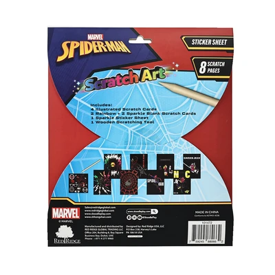 Gambar Red Ridge Set Scratch Scribble Art Spiderman  - Merah/biru