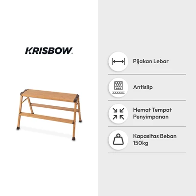 Gambar Krisbow Tangga Longstep Twin 2 Step - Cokelat