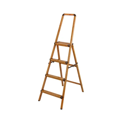 Gambar Krisbow Tangga Lipat Aluminium Handrail 4 Step H104 - Cokelat