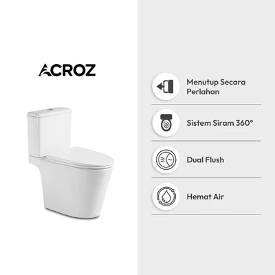 Gambar Acroz Kloset Duduk Tornado Siphonic Duo Block A8856 - Putih