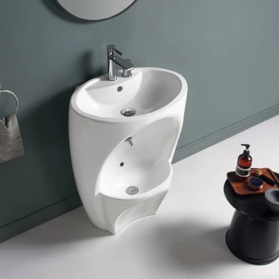 Gambar Acroz Wastafel Berdiri Dengan Mode For Wudu - Putih