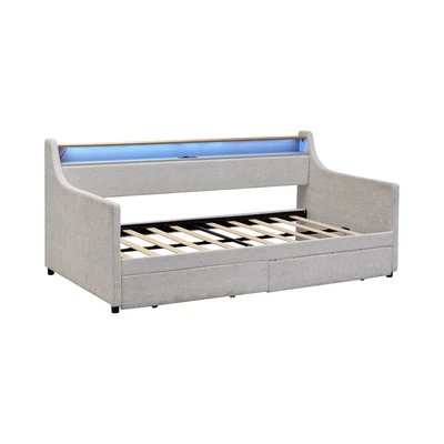 Gambar Informa 100x200 cm Mia Tempat Tidur Daybed Dengan Laci Penyimpanan - Abu-Abu