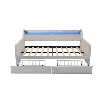 Gambar Informa 100x200 cm Mia Tempat Tidur Daybed Dengan Laci Penyimpanan - Abu-Abu