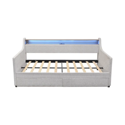 Gambar Informa 100x200 cm Mia Tempat Tidur Daybed Dengan Laci Penyimpanan - Abu-Abu