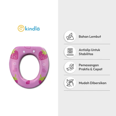 Gambar Kindla Alas Duduk Kloset Anak Soft Berry - Pink