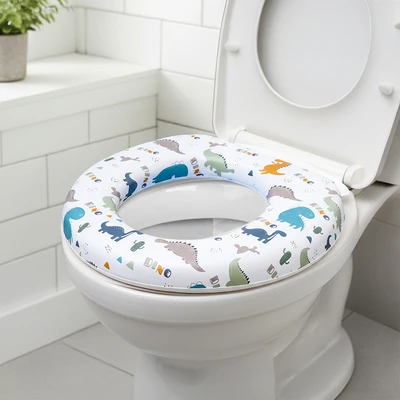 Gambar Kindla Alas Duduk Kloset Anak Soft Dino - Putih